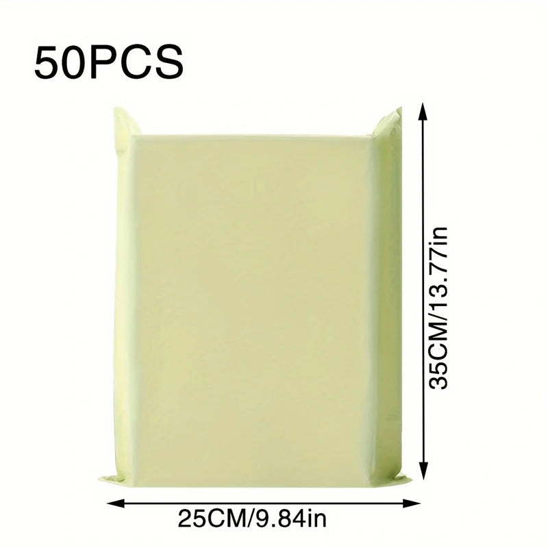 50 PCS/Set Express Bag Packing Bag Thickened Cream apricot Clothing Mail Waterproof Packing Bag Logistics Packing Bag