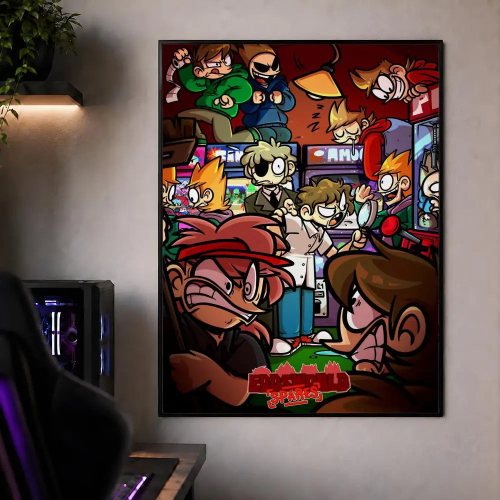 Animation E-Eddsworld Edd Tom Tord Poster Waterproof HD Modern Peel And Stick Wall Decor Bedroom Living Room Dorm Office