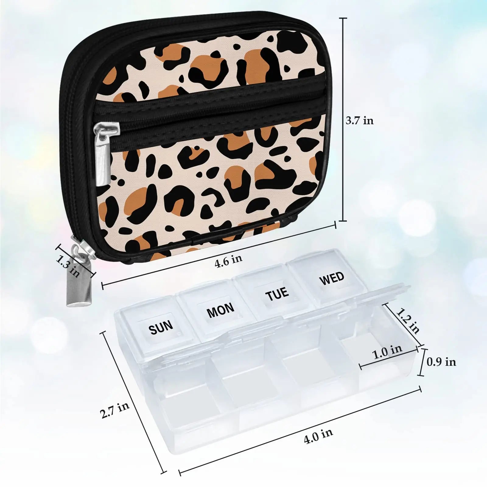 Travel Pill Organizer with Removable 7-Day Box, Stylish & Portable Case