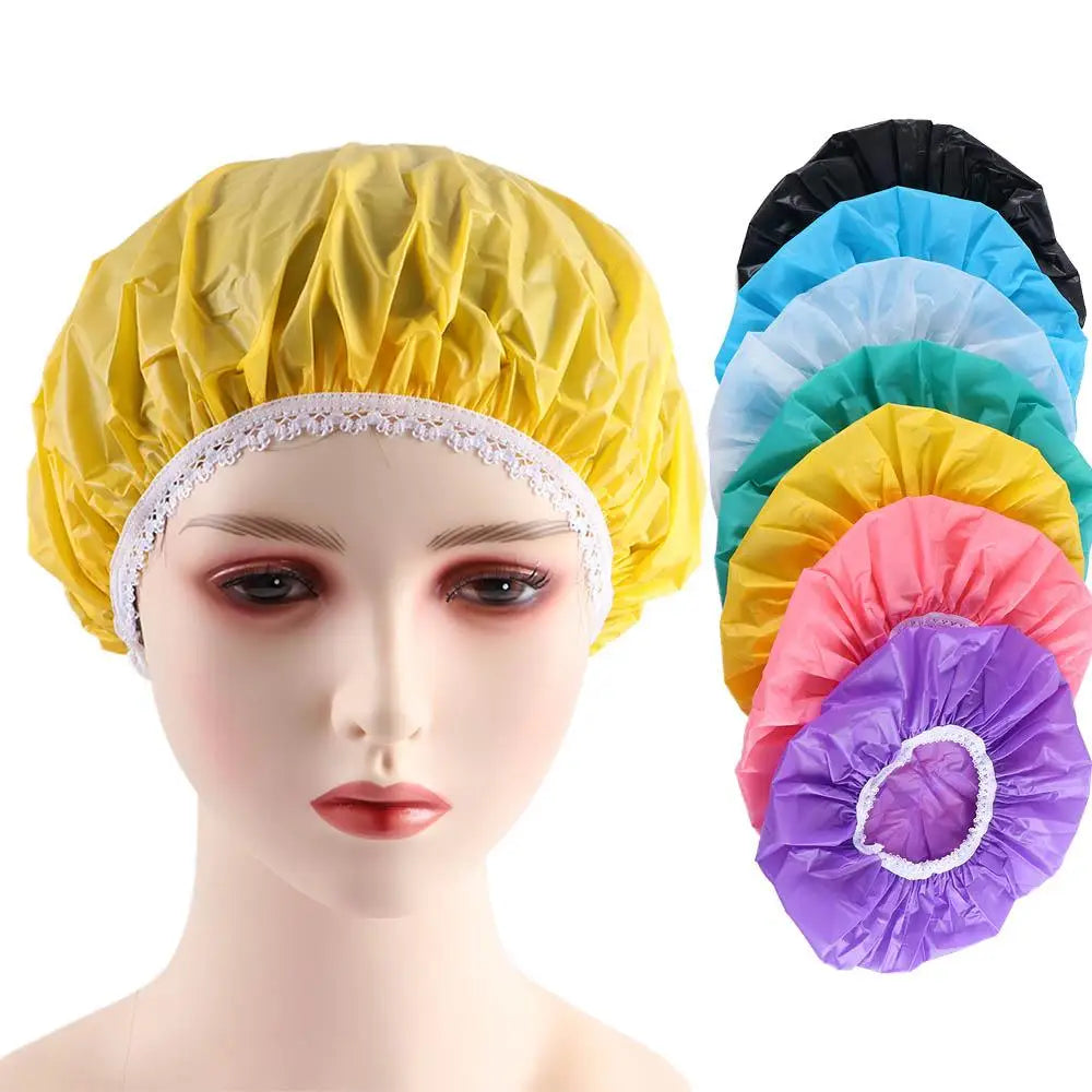 Colorful Home Bathing Hotel Hats Travel Camping Accessories Bathroom Products Hair Cover Shower Cap