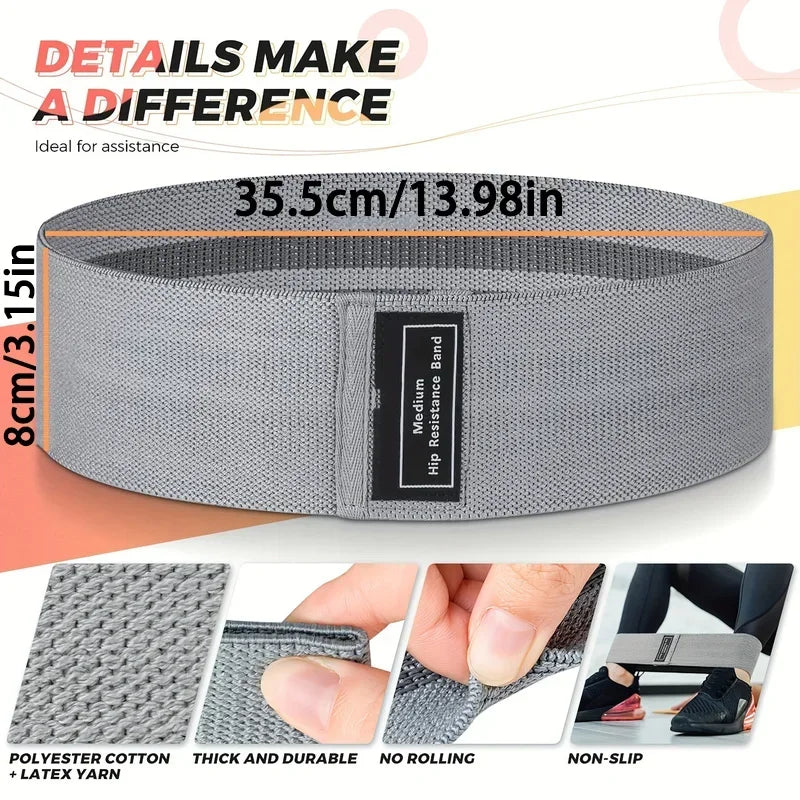 Resistance Bands, Fabric Workout Bands for Women & Men, Cloth Booty Resistance Loop Bands, Thick Squat Bands for Butt/Legs/Thigh