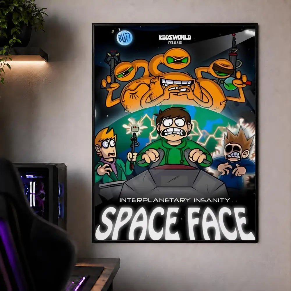 Animation E-Eddsworld Edd Tom Tord Poster Waterproof HD Modern Peel And Stick Wall Decor Bedroom Living Room Dorm Office