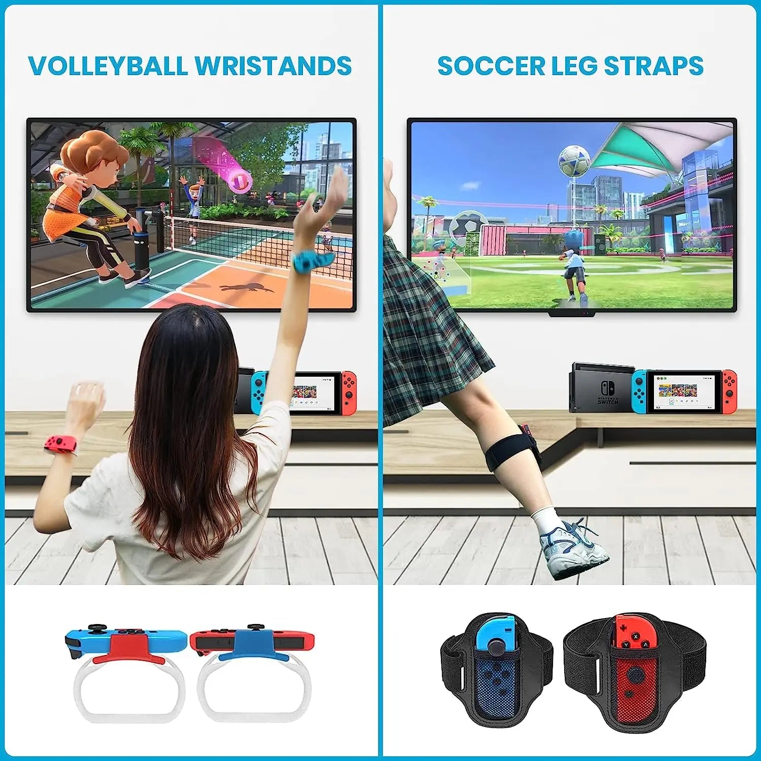 12 in 1 Switch Sports Accessories Bundle for Switch NS Sports Accessories Kit Compatible with Switch/Switch OLED Sports Games