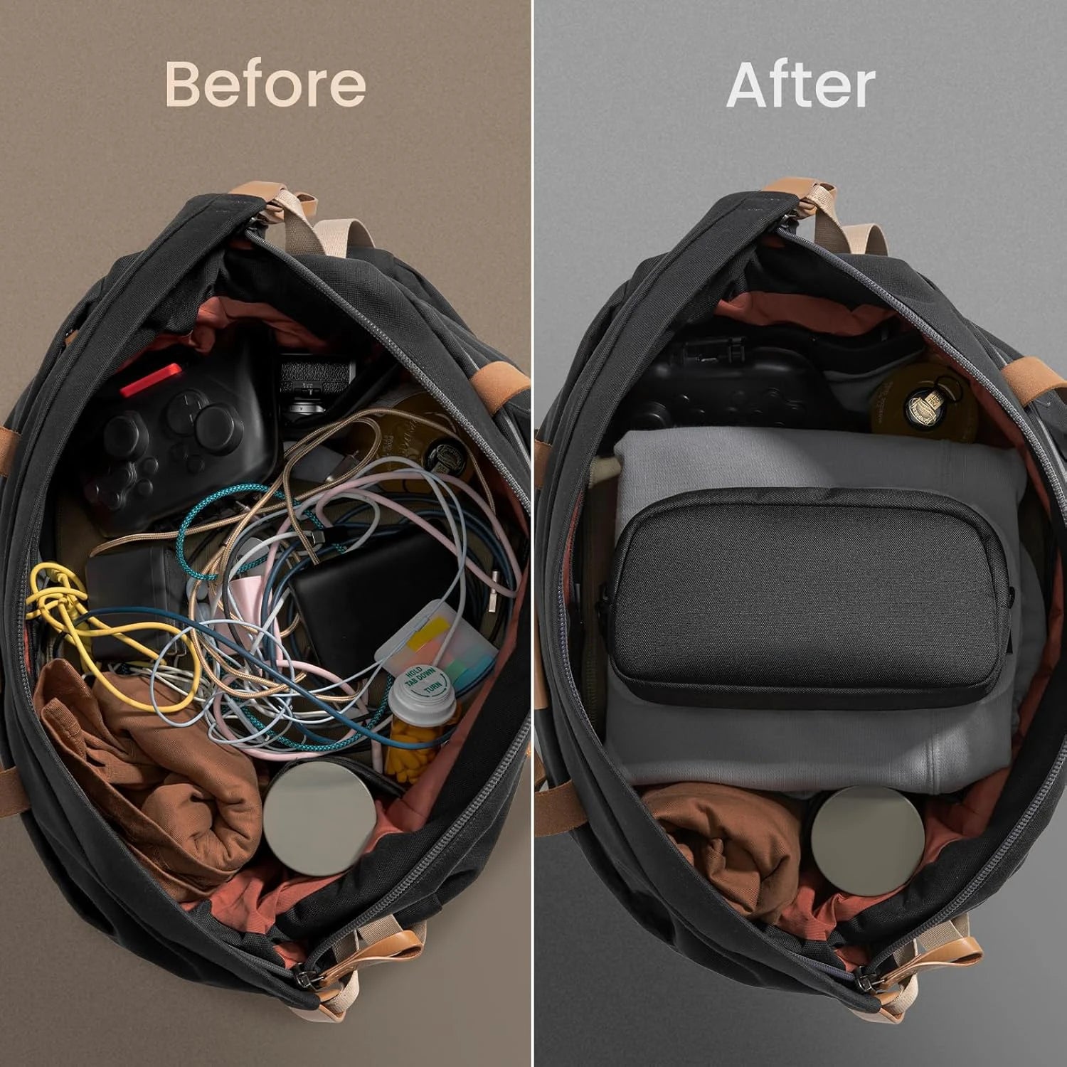 Electronics Organizer Travel Case, Cable Organizer for Essentials,  Storage for Cord, Phone, Cables, Airpods, USB Flash Drive