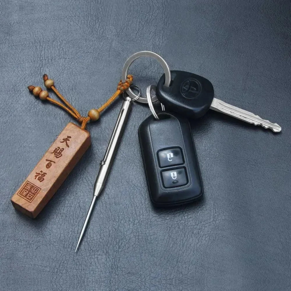 Portable Toothpicks Titanium Toothpicks Pocket Toothpicks Keychain Silver Outdoor Picnic Camping Accessories