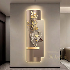 Light Luxury Entrance, Led Lights Decorative Paintings Home Decor Attracting Wealth Reindeer Living Room Corridor Mural Lights