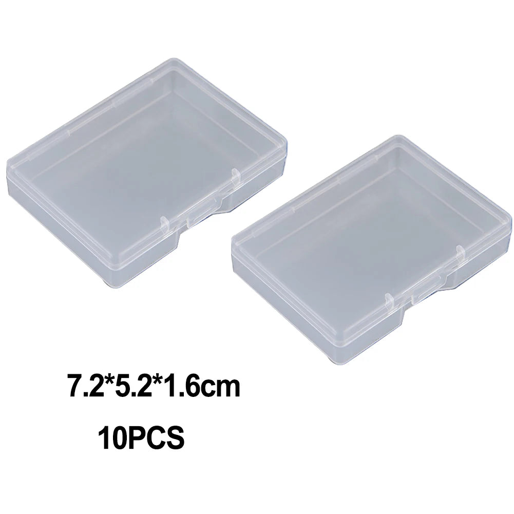 10Pack PP Plastic Rectangular Flat Box Transparent Design Storage Box Convenient To Locate And Retrieve Items