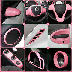 Car Interior Decoration Products ABS Protective Shell Pink Sticker For Mercedes Smart 451 Fortwo Car Modification Accessories