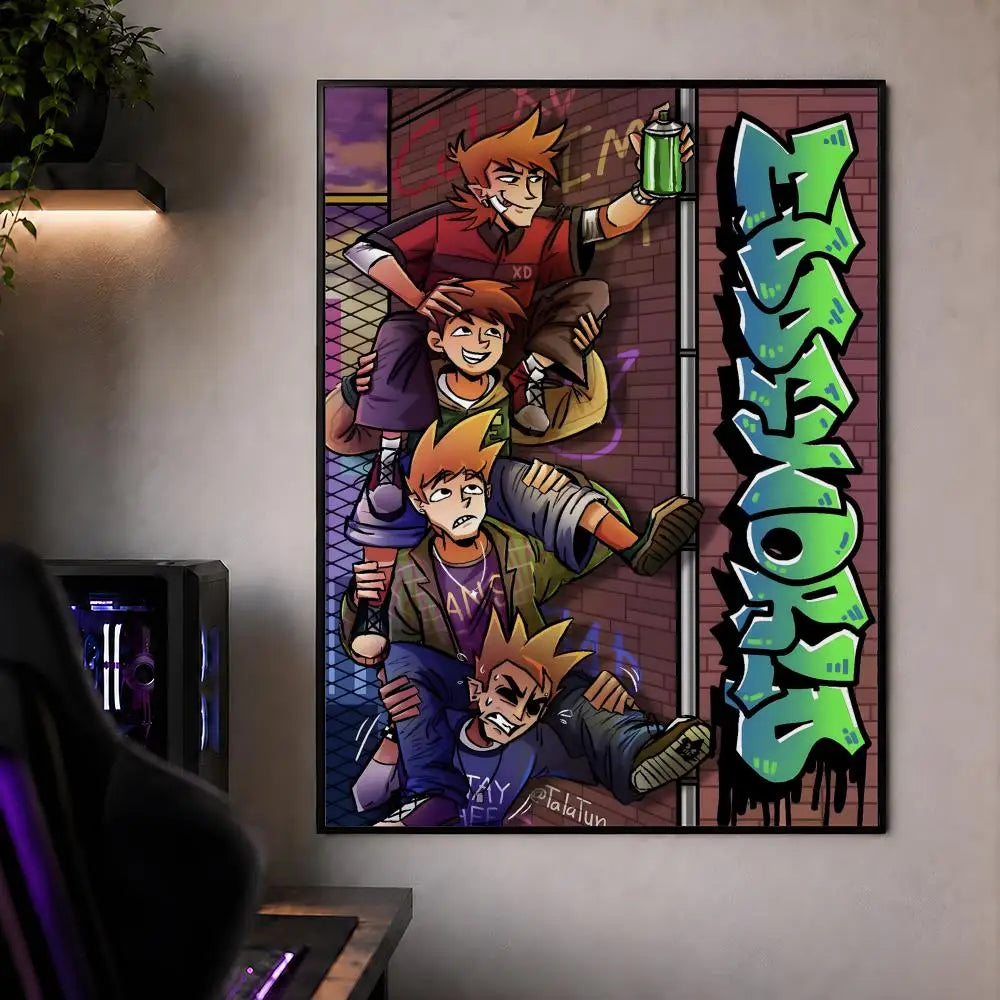 Animation E-Eddsworld Edd Tom Tord Poster Waterproof HD Modern Peel And Stick Wall Decor Bedroom Living Room Dorm Office