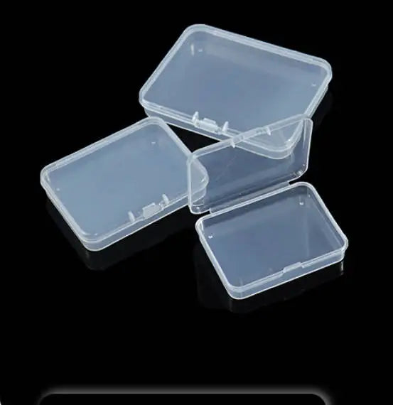 Flat Transparent PP Plastic Packaging Box Small Item Organizer Rectangular Storage Box for Parts Empty Box for Easy Organization