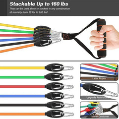 Resistance Bands Set Exercise Bands with Door Anchor Legs Ankle Straps for Resistance Training Physical Therapy Home Workouts