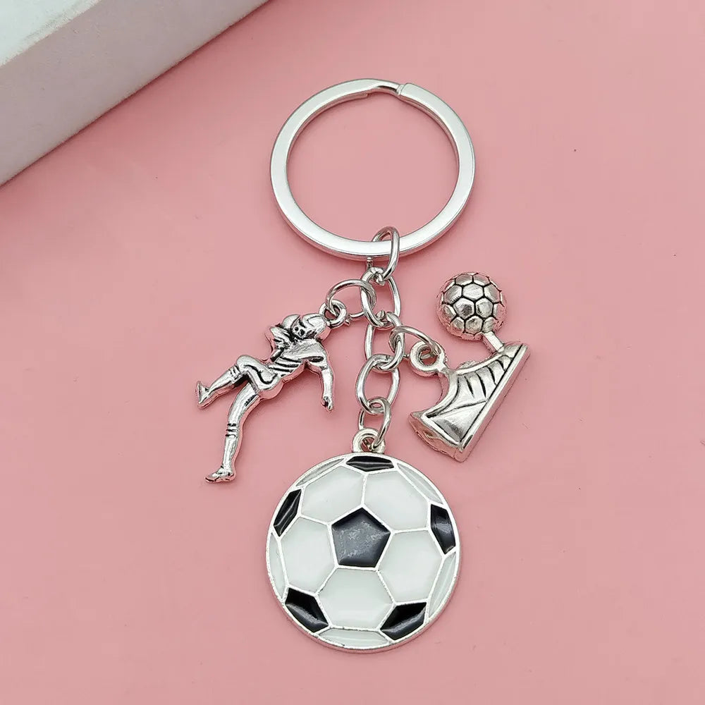 Sports Ball Football Keychain Bag Accessories Key Pendant
