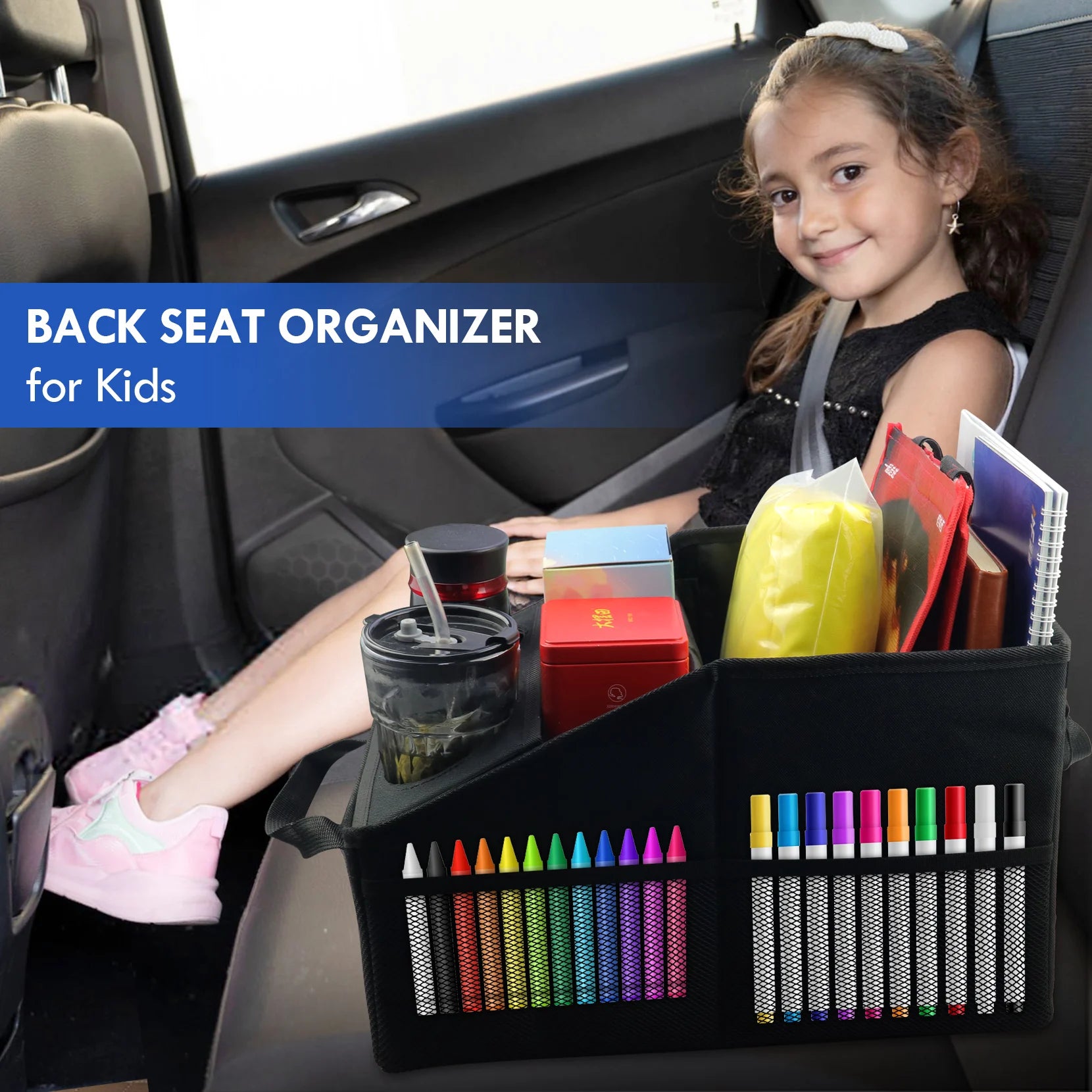 Car Trunk Organizer - Car Organizer, Foldable Trunk Organizer, Sturdy Auto Parts Organizer, Black,