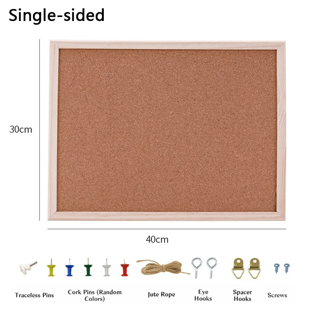 Photo Wall DIY Cork Display Panel Soft Decorative Cork Board Wood Hanging Letter Message Boards