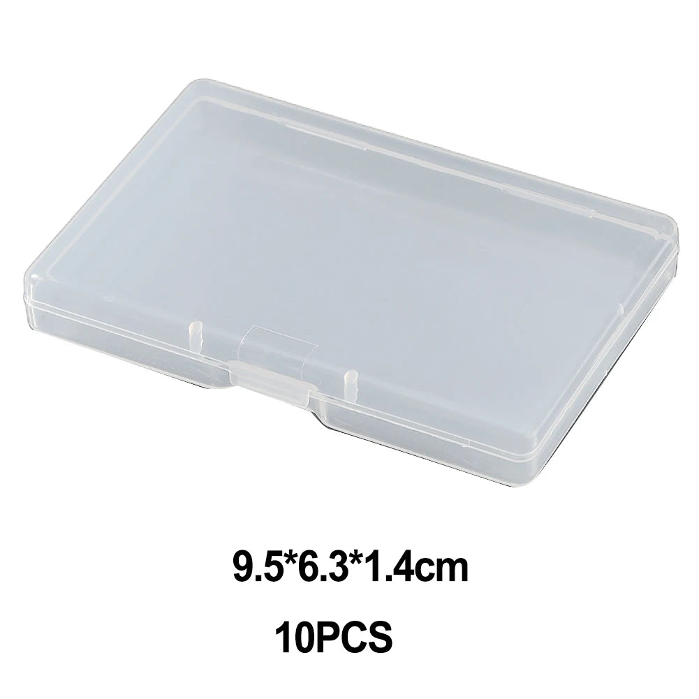 10Pack PP Plastic Rectangular Flat Box Transparent Design Storage Box Convenient To Locate And Retrieve Items