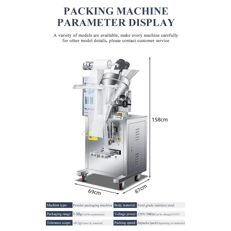 Customized High Speed Automatic Packer for Multiple Food Fine Powder with Reliable Filling Sealing Industrial Production Use