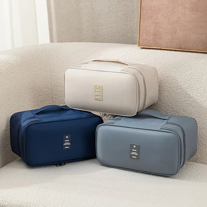 Travel Underwear Organizer Bag - 4-in-1 Soft Double Layer Bra Travel Bag, Portable Expandable Compression Packing Organizers