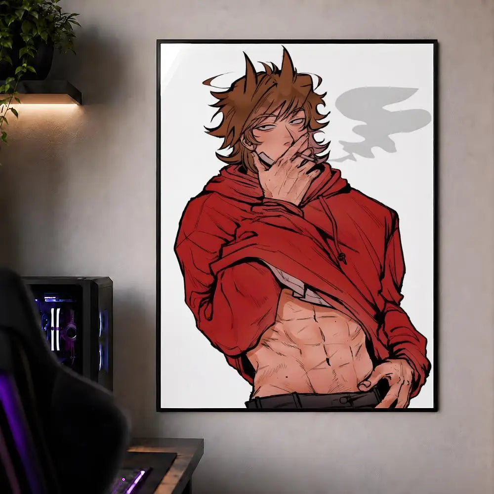 Animation E-Eddsworld Edd Tom Tord Poster Waterproof HD Modern Peel And Stick Wall Decor Bedroom Living Room Dorm Office