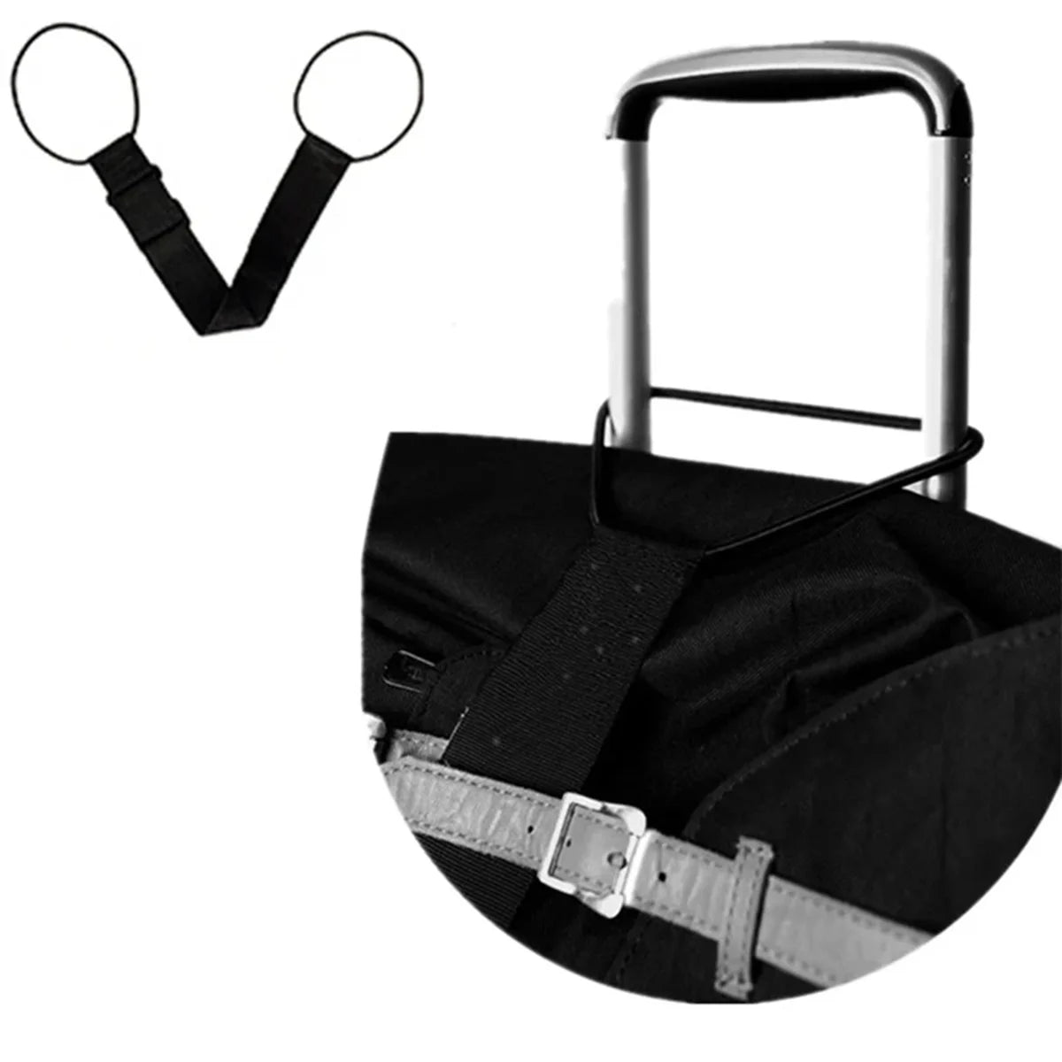Adjustable Luggage Add A Bag Strap, Multicolor Suitcase Connecting Belt with Elastic Loops to Secure Extra Bags for Travel