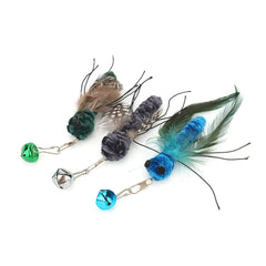 5pcs Fake Insects Replacement Heads for Cat Teasers Kitten Feather Plush Pet Toys