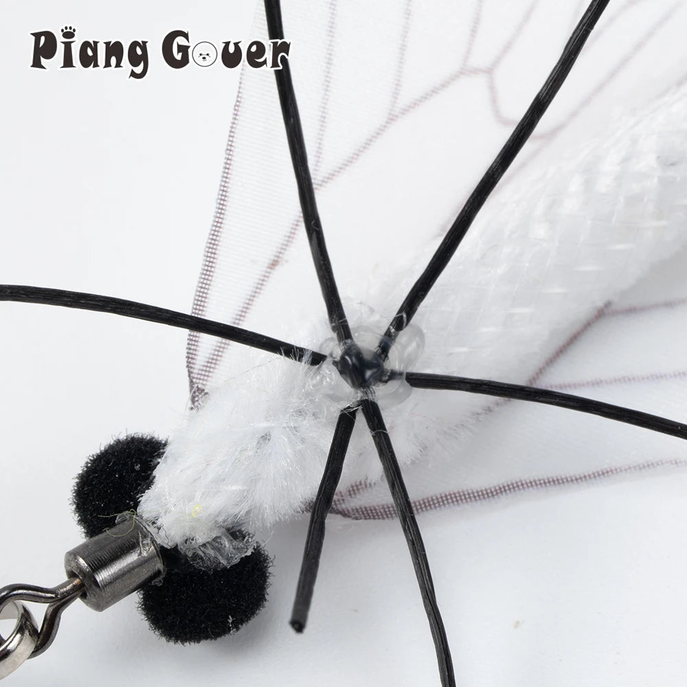 White Moth Cat Toy Stick Replacement Head Kitten Playing Pet Toys Interactive