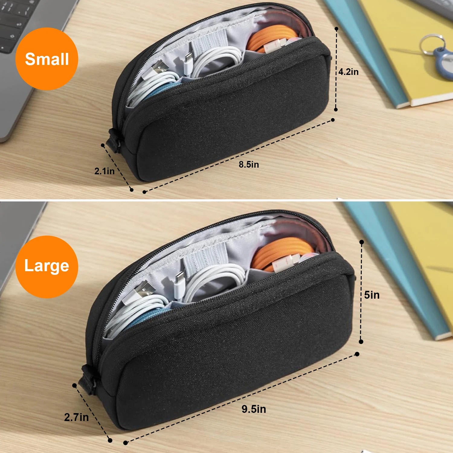 Electronics Organizer Travel Case, Cable Organizer for Essentials,  Storage for Cord, Phone, Cables, Airpods, USB Flash Drive