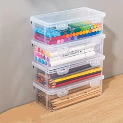 4-pack large-sized transparent PP storage boxes with lids, dustproof, moisture-proof, sturdy, and durable, ideal for organizing