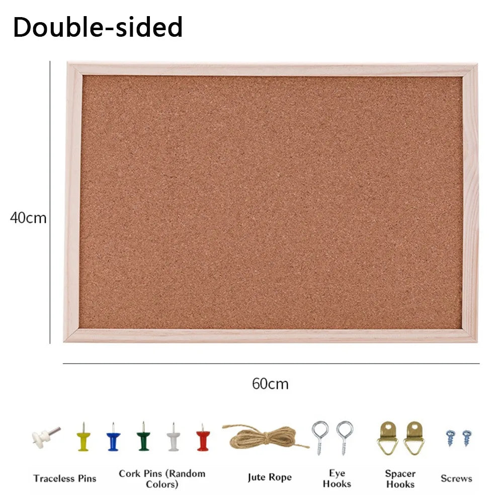 Pictures Wall Plate DIY Cork Display Panel Soft Decorative Cork Board Wood Hanging Photo Background