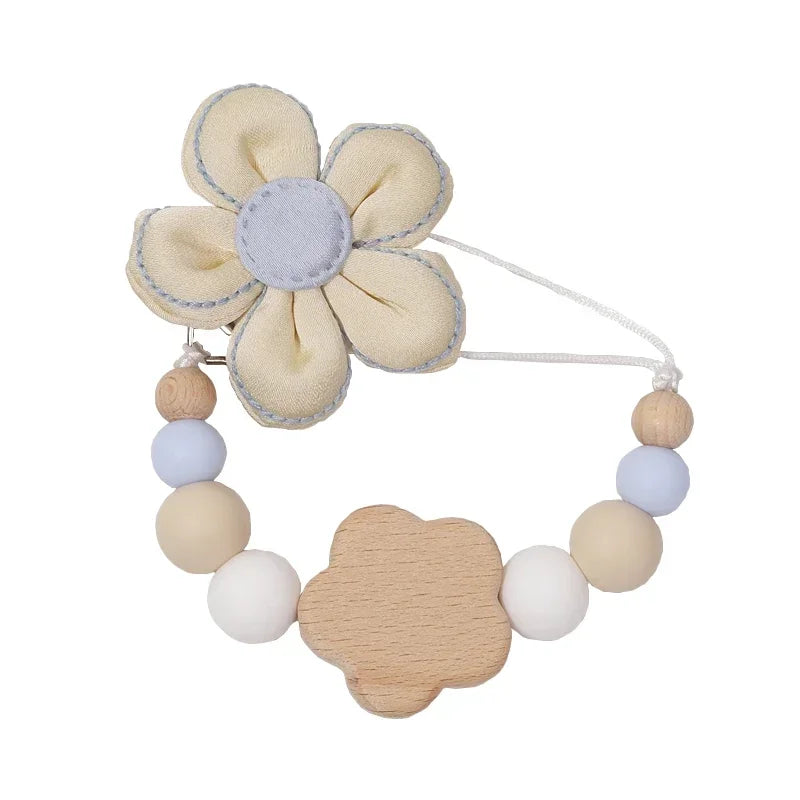 Custom Name Wooden Personalized Baby Pacifier Chain Silicone Bead Dummy Nipple Holder Guard Teether Pendant  Baby Accessories