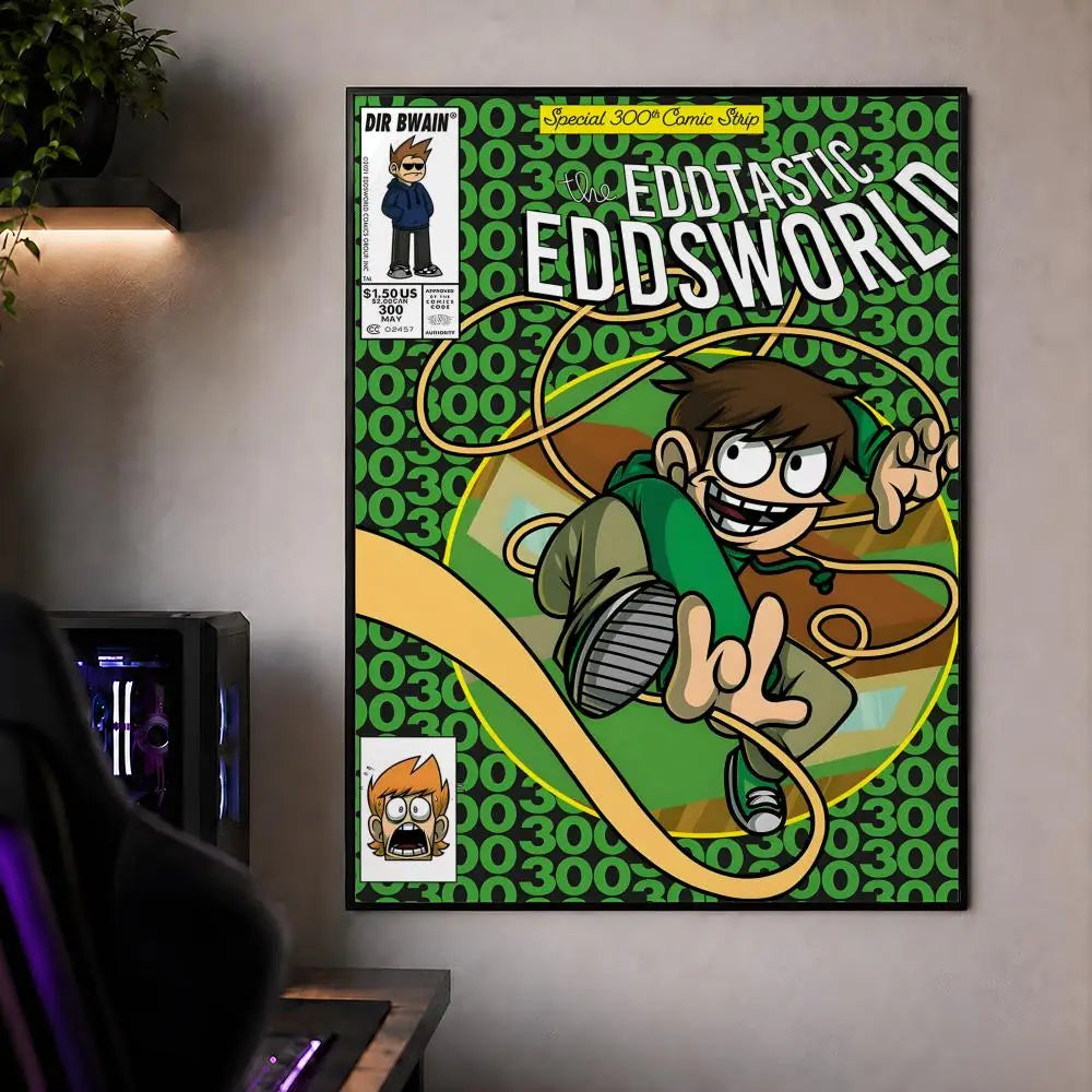 Animation E-Eddsworld Edd Tom Tord Poster Waterproof HD Modern Peel And Stick Wall Decor Bedroom Living Room Dorm Office