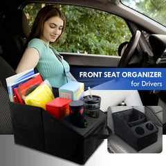 Car Trunk Organizer - Car Organizer, Foldable Trunk Organizer, Sturdy Auto Parts Organizer, Black,